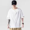 Men's Imitation Cotton Linen Style Loose Short Sleeve T-shirt Solid Shirts Casual Top Tee Shirt