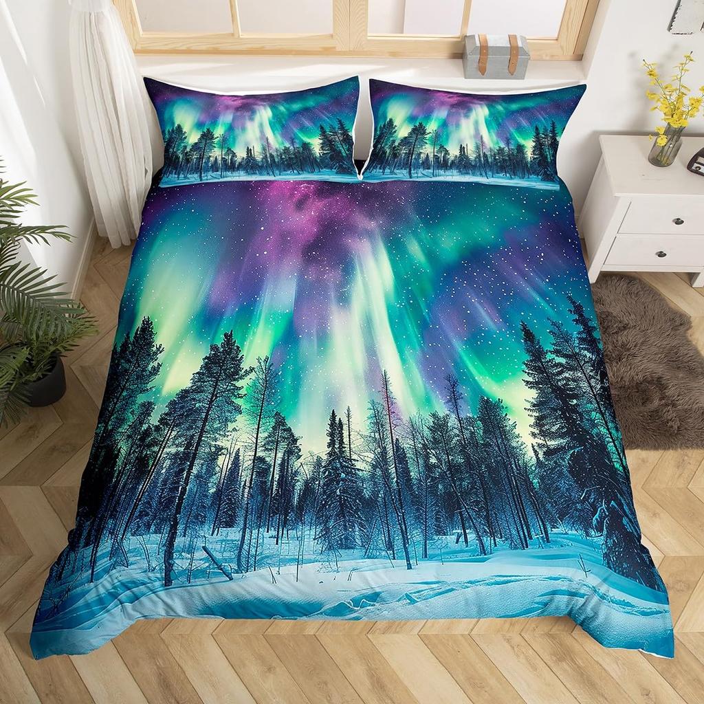 Pine Duvet Cover Sets for Teens Kids Adults Quilt Covers Lightweight Down Bedroom Decor 2 Pillowcases 1 Duvet Cover No Comforter