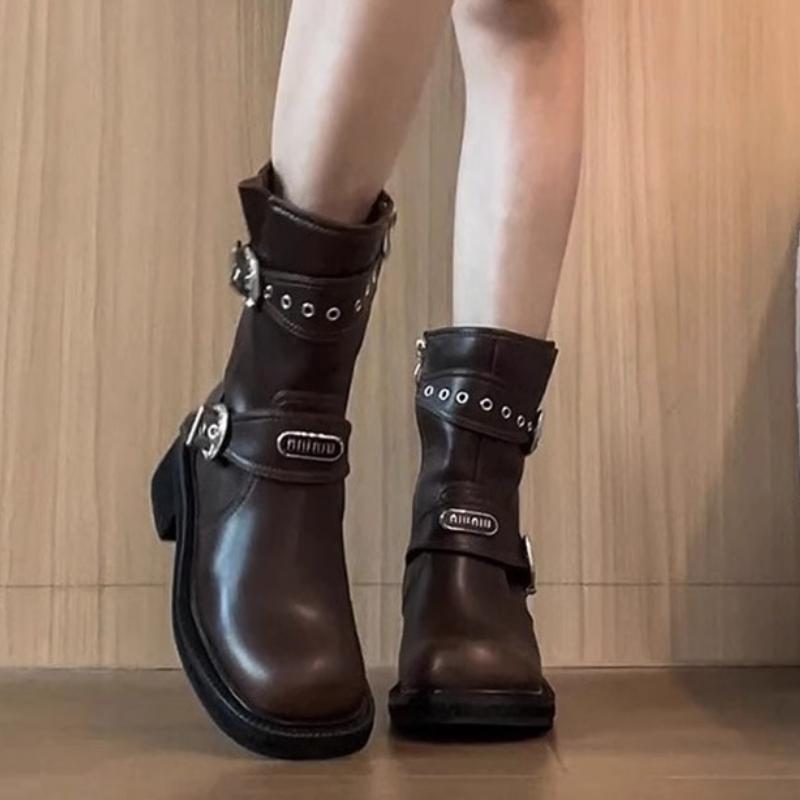 Mid-calf Women's Chelsea Boots Thick Mid-heeled Boots New Style 2024 New Style Comfortable Solid Color Fashion Trend Hot Selling