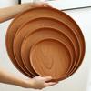 1Pcs Handmade Water Cup Tray Round Dishes Plate New Imitation Wooden Tray  Home Use