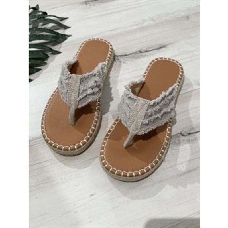 Women's 2024 Summer Bohemian Espadrille Cross Strap Flat Sandals