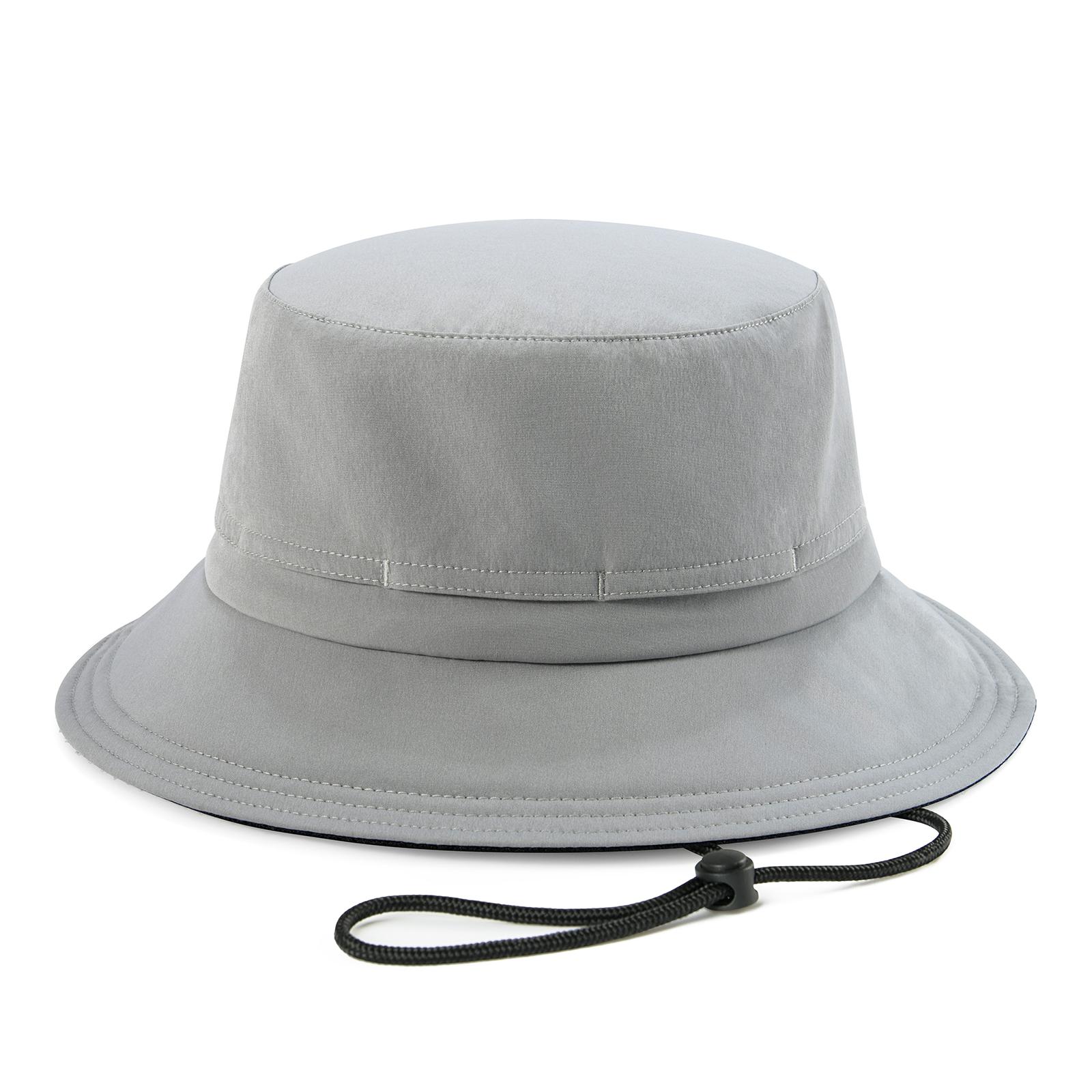 

FEINION Bucket Hats fot Unisex Packable Foldable Sun Hats for Women Beach Travel Cap with Chin Strap Outdoor Sun Protection 55-59cm серый