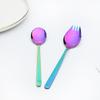 7pcs 18/10 Dinnerware Set Mirror Colorful Stainless Steel Tableware Set Knife Fork Dessert Spoon Flatware Food Safe Cutlery Set
