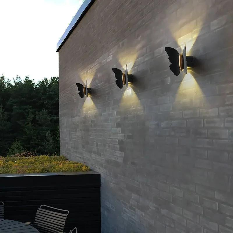 New Outdoor Wall Light LED Butterfly Minimalist Modern Staircase Corridor Wall Light Courtyard Balcony Terrace Door Front Light
