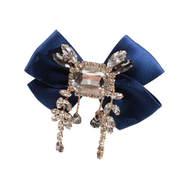 Einfarbige Retro Schleifen Anstecknadeln Strass Mantelnadel Legierungen Kleiderbroschen für Kostüm und Event