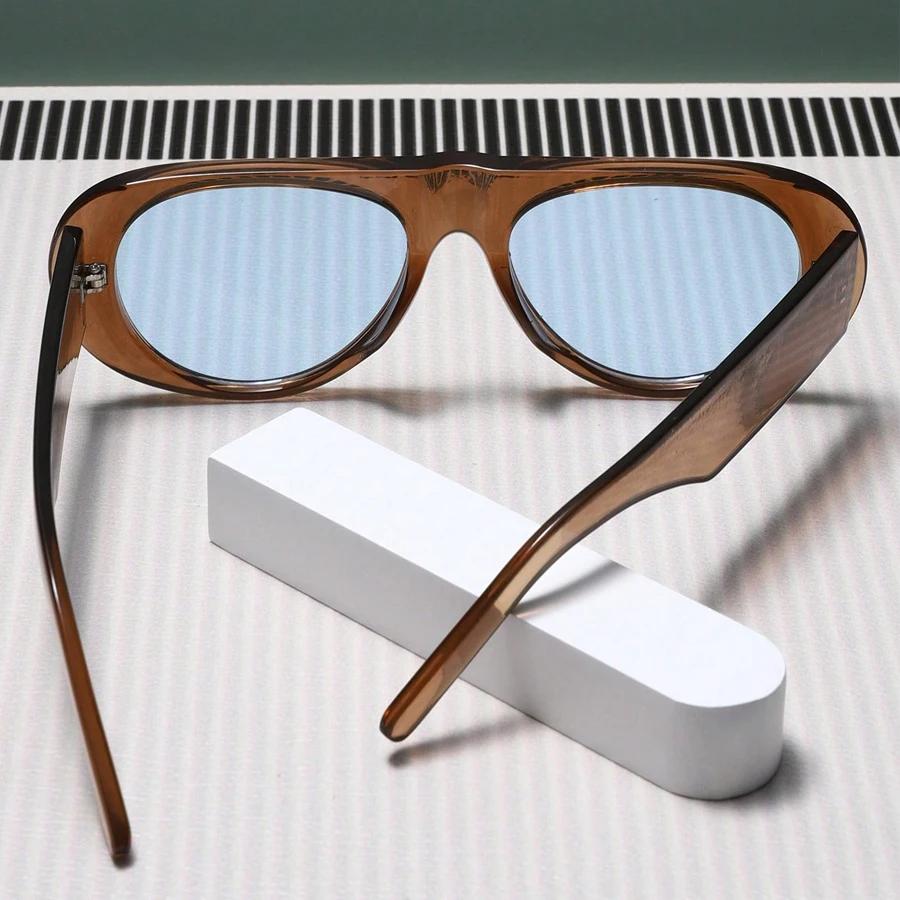 Fashion New Retro Oval Large Frame Sunglasses Fashion Accessories Minimalist Design  Uv Resistant Sunglasses Female