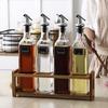 JANSUDY Household Glass Oil Pot/Condiment Bottle with Spice Rack for Oil/Soy Sauce/Vinegar Storage