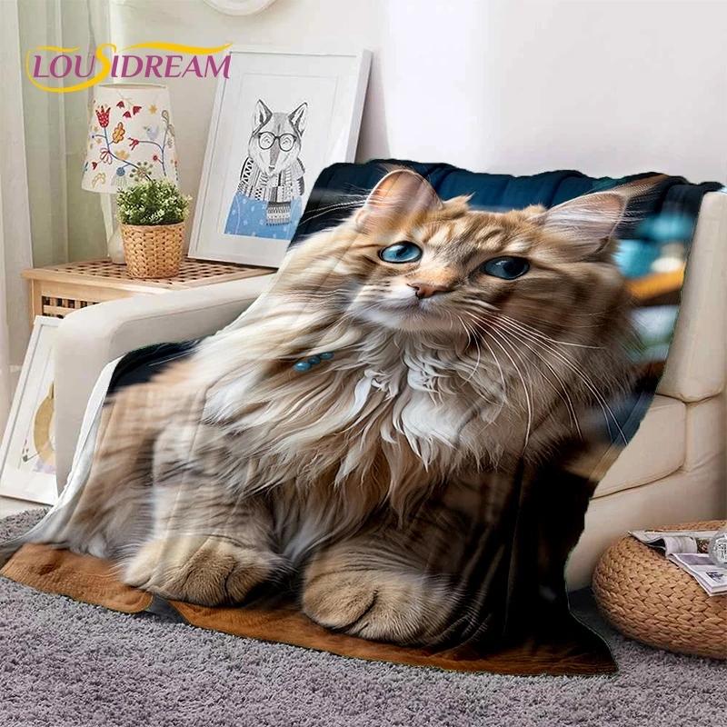 Persian Cat,Cute Calico Cat,Ragdoll Cartoon Soft Flannel Blanket for Beds Bedroom Sofa Picnic,Throw Blanket for Outdoors Leisure