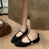 2026 News Fashion Women Flats Shoes Genuine Leather Spring Ballet Round Toe Casual Pumps Metal Buckle Shoes Woman