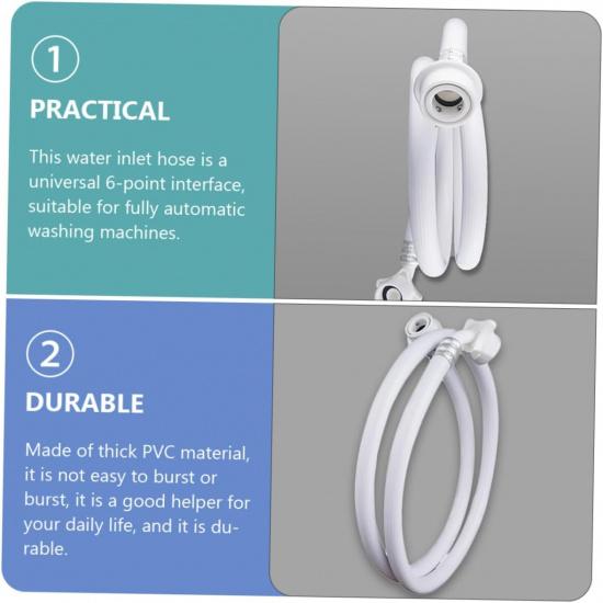 Gatuida Automatic Washer Water Supply Long Washer Drain Hose 6-point Interface Water Inlet Hose
