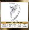 Moissanite S925 Silver Teardrop Ring: Elegant European-American Fashion Statement