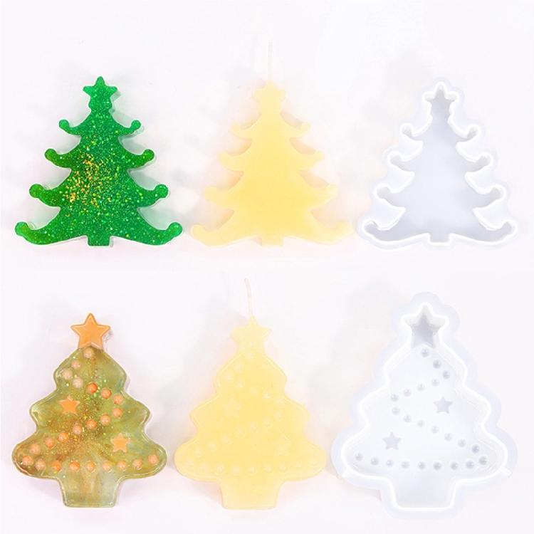 Christmas Tree Silicone Moulds Castings Molds Plaster Molds Scented Candle Molds Ornament for Chocolate Cake Decorations