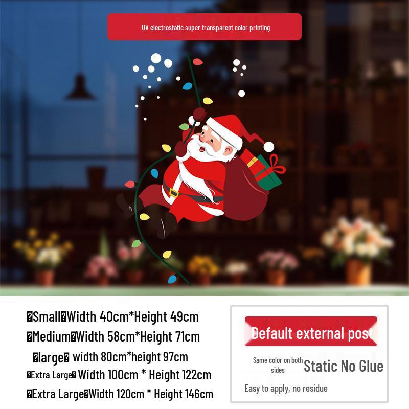Christmas Window Stickers: Santa Claus Snowflakes Decoration for Shop and Mall Displays