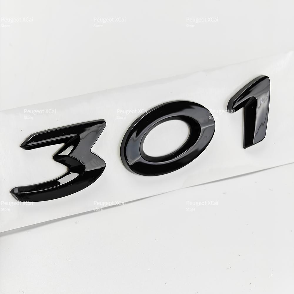 akpsw6 3D ABS Rear Trunk Emblem Badge Number Sticker for Peugeot 206 207 301 307 308 408 508 Car Accessories Comes with Back Glue