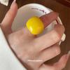 Dopamine Resin Geometric Oval Ring Mori Small Fresh Index Finger Ring Simple Niche Design Ring