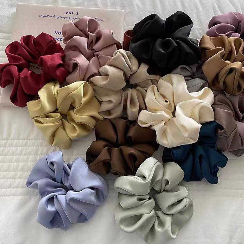 Luxury Satin Hair Tie: High-End French Design, Korean Leather Style