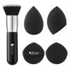 DUcare Makeup Brush Foundation Brush Face Premium Taklon Makeup 4 Makeup Tool Set Set, Set, Brush, Top-Type, Sponge, Puffs, Easy-to-Apply (06-6)