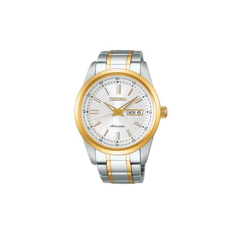 

SEIKO 100 meters waterproof simple style Automatic Steel Strap men s watch silver dial SARV004