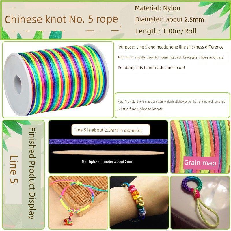 Thread DIY Woven Red Carrying Strap Dragon Boat Festival Five-Color Rope Bracelet Braid Rope Necklace Diamond Beaded Thread Five-Color Thread