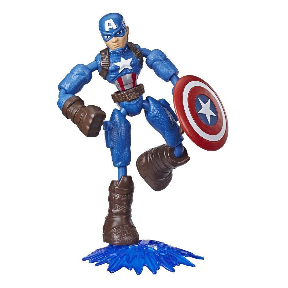 

MARVEL Avengers Bend and Flex Series 6-дюймовая фигурка Капитан Америка E7869 Оригинальный аксессуар Blast в комплекте