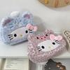 Kawaii Hello Kitty Plush Pencil Case Cartoon Large Capacity Stationery Cosmetics Pencil Pouch Multi-Functional Storage Bag Gift