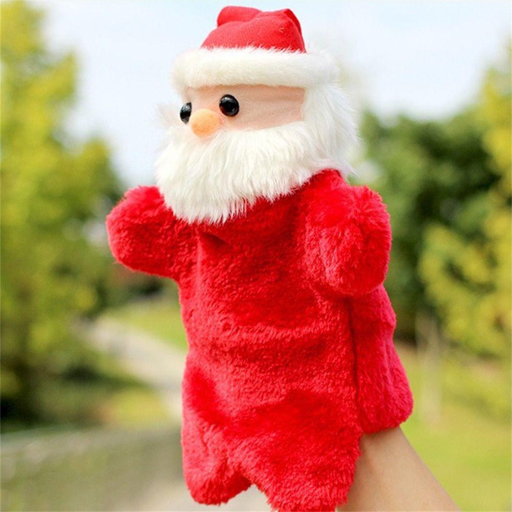 Hand Toy Christmas Gifts Santa Claus Plush Toys Big Hand Puppet Christmas Puppet Fingers Puppets