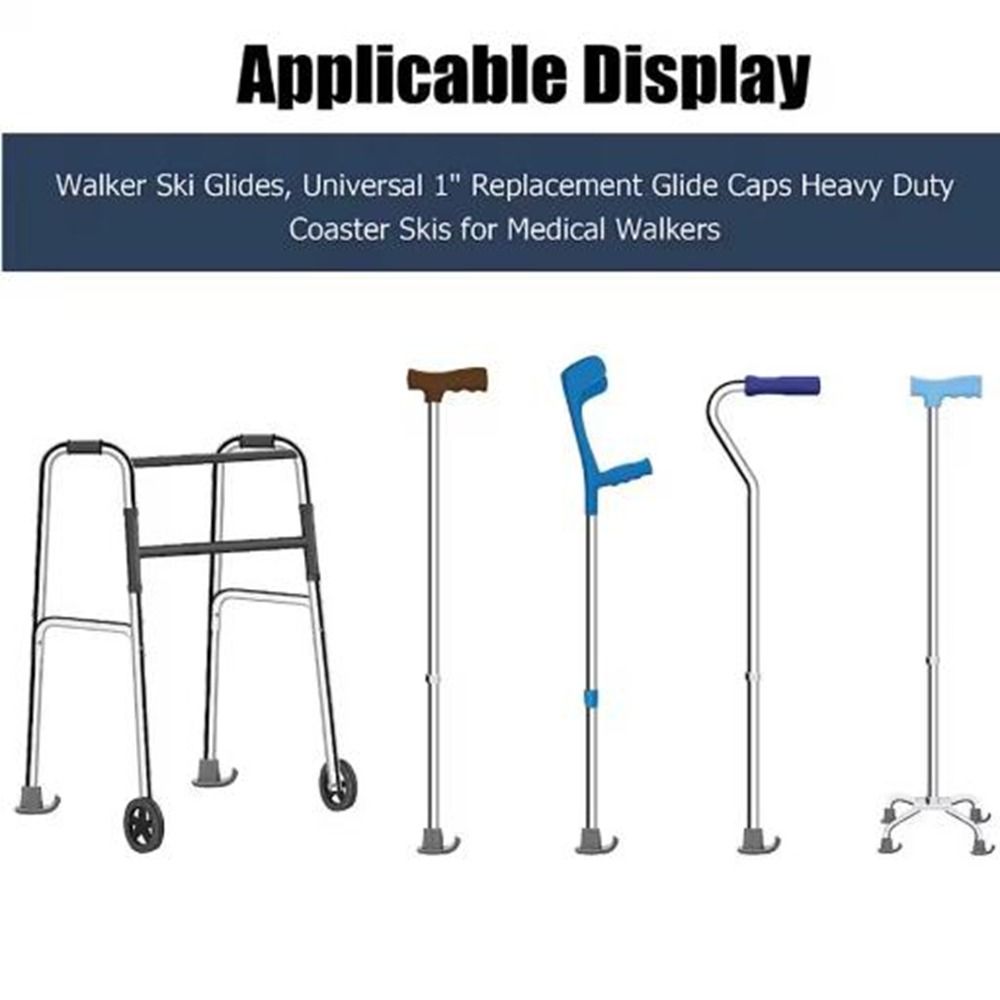 4Pcs Stability Walker Ski Glide Anti Slip Walker Feet Replacement Cap  For Walking Cane