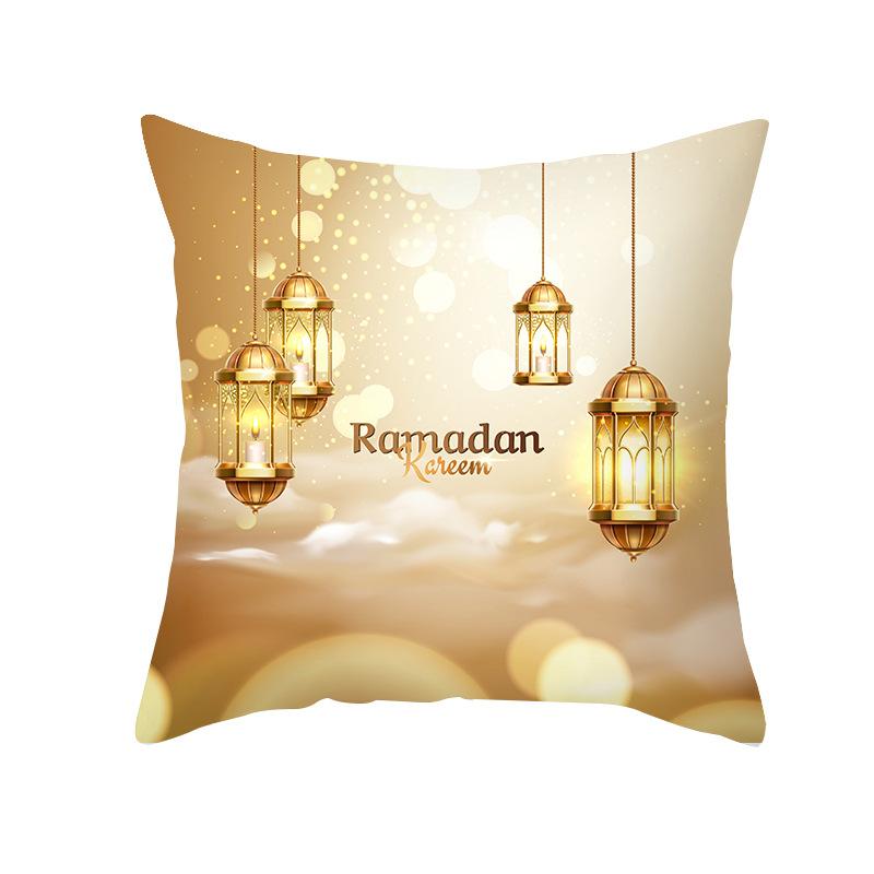 2024 Eid Mubarak Pillowcase Decor for Home Sofa Cushion Cover Islamic Ramadan Kareem Decoration Mosque Muslim Pillow Cover Gifts