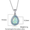 Cold Wind Platinum Water Drop Edge Diamond Opal Necklace Women's Delicate Necklace