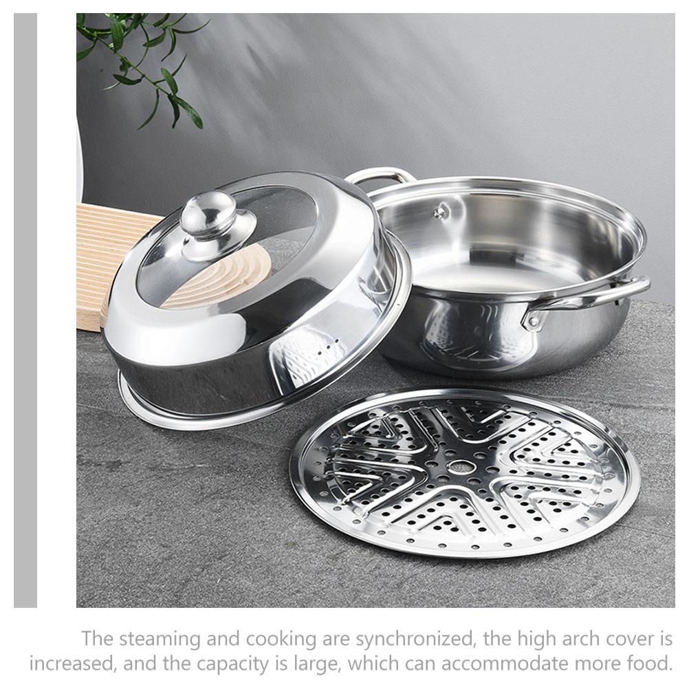 Stainless Steel Steamer Pot Steaming for Home Thicken Kitchen Utensil Food Basket Stockpot