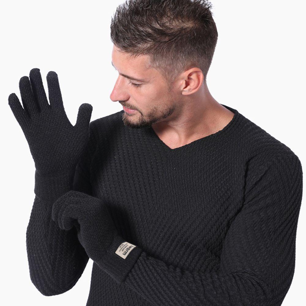 Knit Windproof Winter Warm Warmer Cold-proof Finger Glove Men's Gloves Knitted Gloves