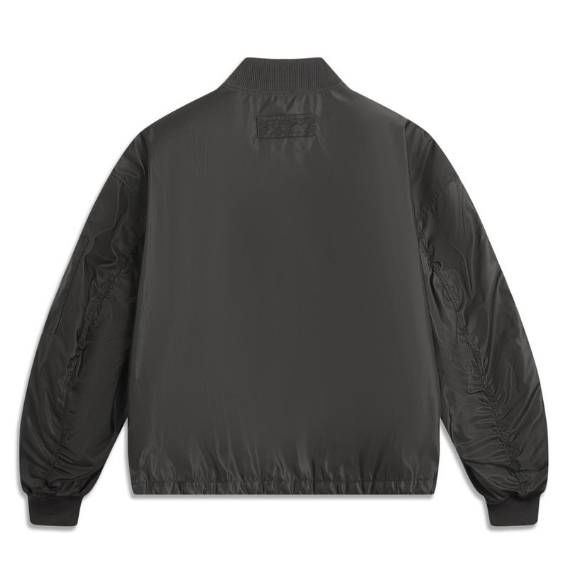 Li Ning Outdoor CF Reflective Loose Baseball Collar Jacket Men Jackets AJDV211-1