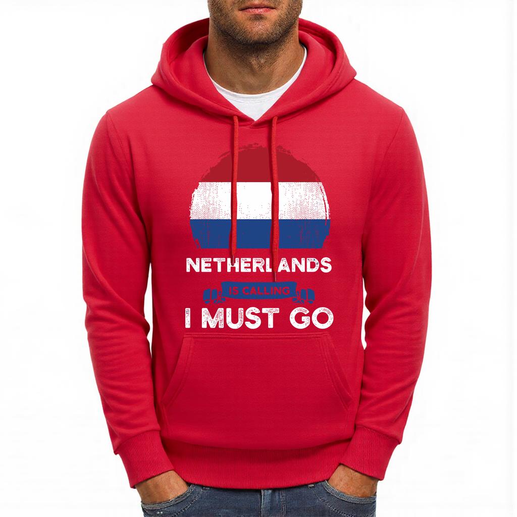 Netherlands Is Calling I Must Go Printing Men Hoodie Multicolor Loose Hoody Autumn Fleece Streetwear Hip Hop Pocket Man Hoodies