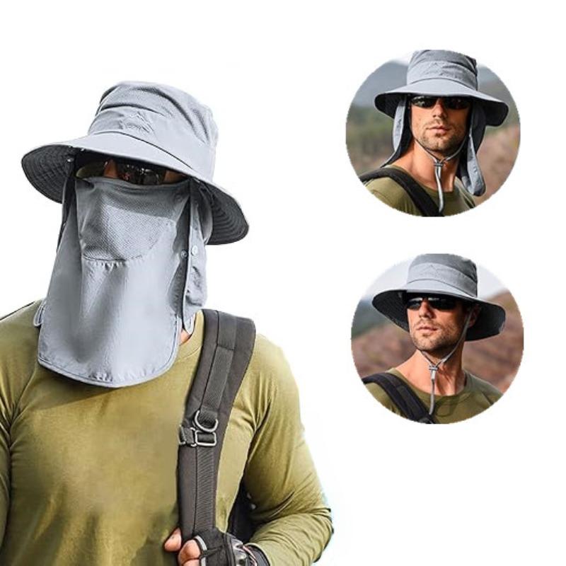 

Fashion Summer Outdoor Sun Hat, Sun Hat with Face and Neck, Removable Visor with Wide Brim Head size 55-58cm