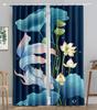 Chinese Tradtional Gold Fish Sea WaveBlackout Window Curtain for Living Room Bedroom Bathroom Kicthen Door Cupboard Decor Hooks
