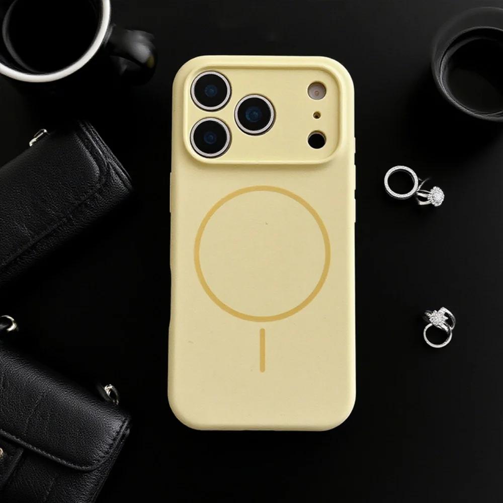 Phone Case For iPhone 17 Pro Max Air 16 15 Plus 14 13 12 Phone Magsafe Magnetic Wireless Charging Liquid Silicone Protect Cover