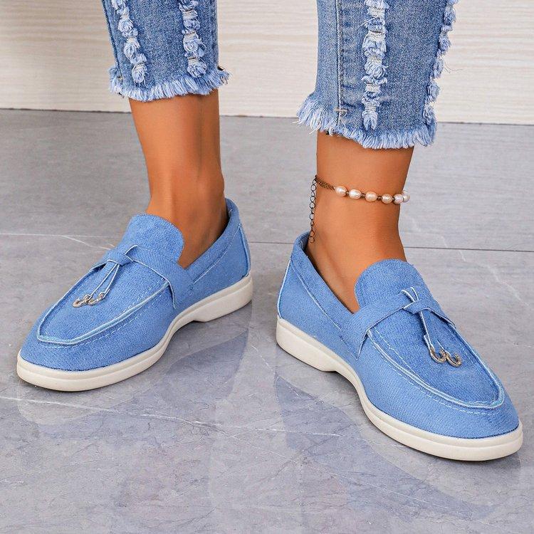 European and American foreign trade casual single shoes large size flat women's shoes British style Doudou shoes one foot lazy shoes
