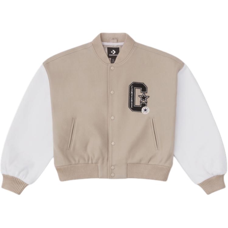 

New Converse Baseball Jacket Women s Brown 10026772-A01 M