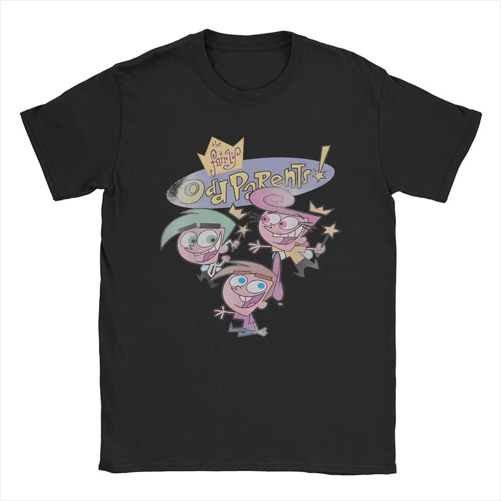 The Fairly Oddparents Vintage Bambini Film T-Shirt Uomo 100% Cotone Fantastica T-Shirt Cartone Animato Manica Corta Merchandising Taglia Larga