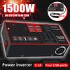 DC 12V/24V To AC 220V Car Inverter Auto Converter Inversor Car Cigarette Lighter Power Adapter 4 USB Charger 1500W