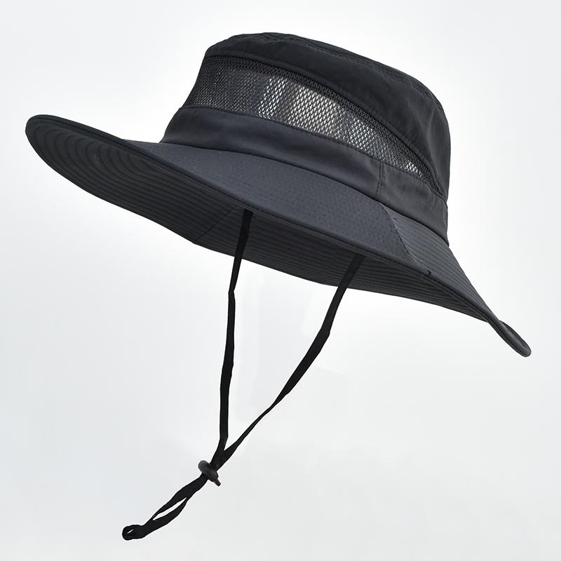 Unisex Breathable Mesh Panel Bucket Hat, Spring Summer UV Protection Sun Hat, Lightweight Outdoor Cap for Work Travel Hiking