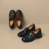 Women Leather Platform Loafers Fashion Slip On Chunky Shoes Retro Style Female Officel Pumps Moccasins Women's Mary Jane Shoes