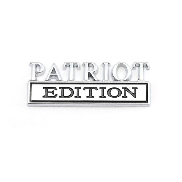 1Pc 3D Metal Patriot Edition Logo Car Front Grille Badge Side Fender Rear Trunk Emblem Sticker Decal
