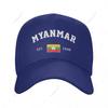 Unisex Baseball Cap Myanmar EST Independence Day Wild Sun Shade Peaked Adjustable Outdoor Caps for Unisex Women
