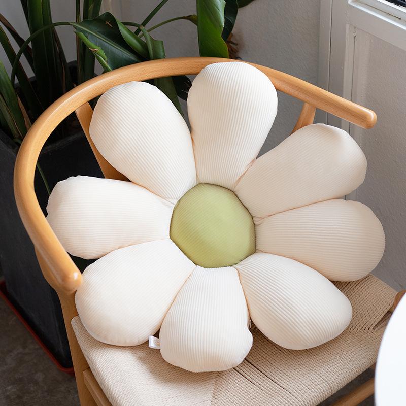 

50-80cm Daisy Plush Plant Pillow Lifelike Sunflower Seat Cushion Soft Yellow Pink Beige Chair Flower Pillow 50cm