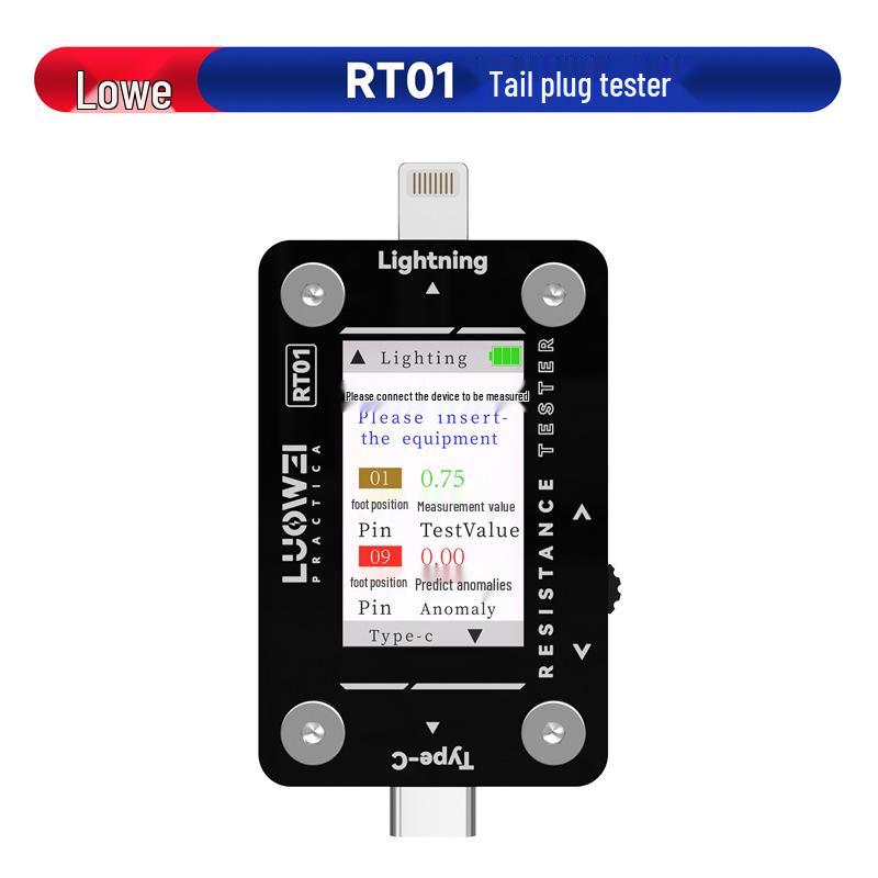 Luowei-RT01 Type-C Mobile Phone Tail Plug Detector for Apple, Huawei, Xiaomi Repair