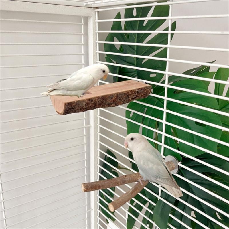 Parrots Cage Accessories 6Pieces/Set Wooden Perches Chewing Sticks Climbing Branches Stand For Small Bird Enrichment