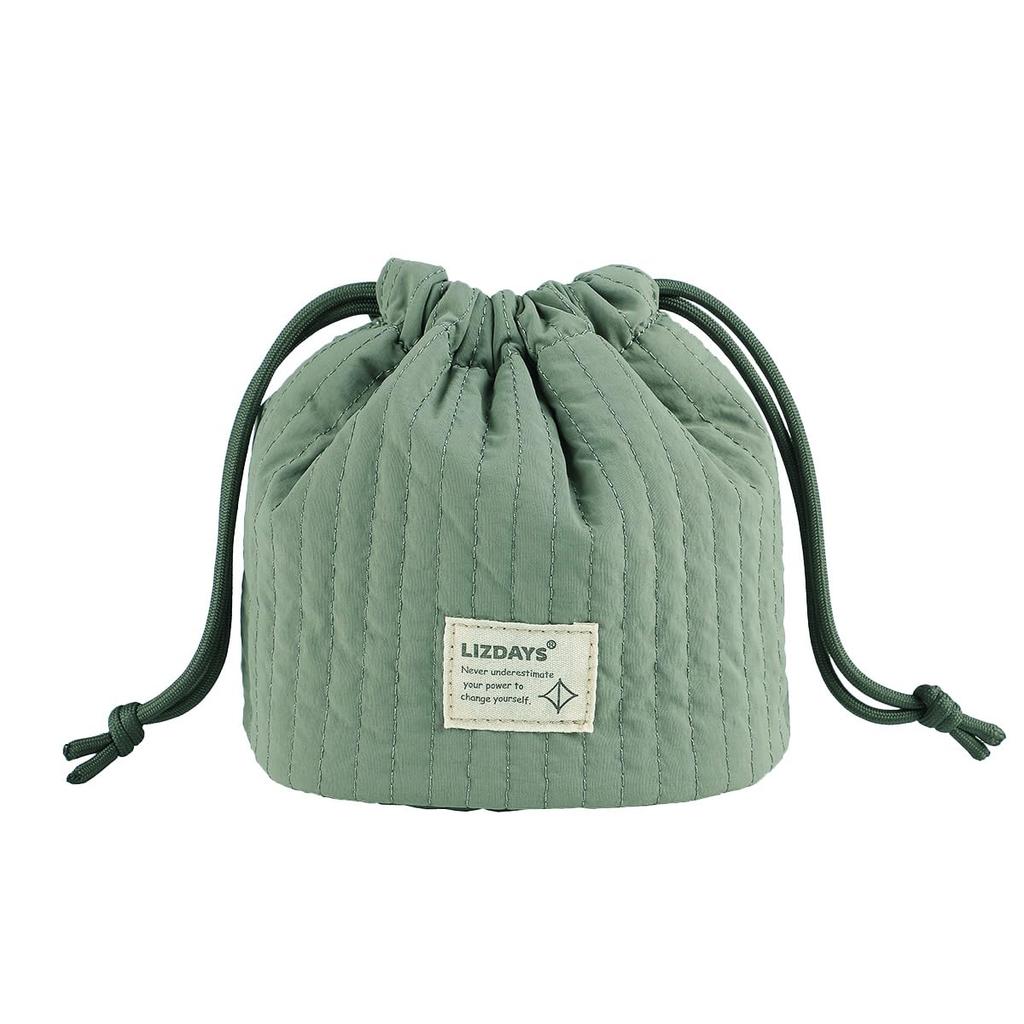 Makeup Cosmetic Makeup Quilted [Rizdays] Pouch, Pouch, Pouch, Self-standing, Vertical, Nylon, (smoke Khaki)