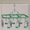 Windproof Underwear Hanger With 18 Clips Sock Rack Portable Hanging Drying Rack  For Towels Shorts