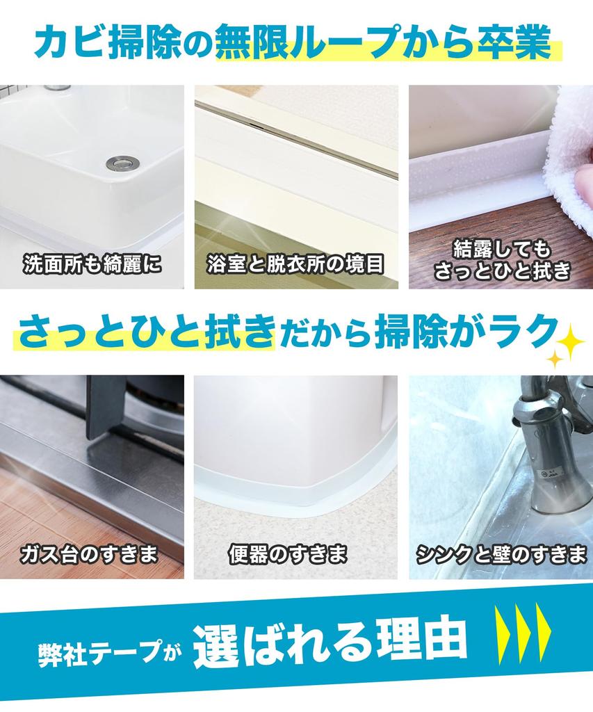 Breiter Spalt Abdeckspalt Set mit 2 Klebeband, Klebeband, Weiß, Kitt, Schimmelabweisendes Band, 3,6 cm breit, Weiß,